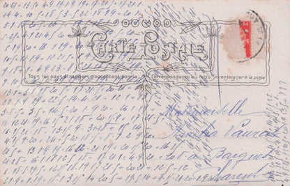 Man & Glamour Lady Caressing Bird at House Nest Romance Secret Code Old Postcard