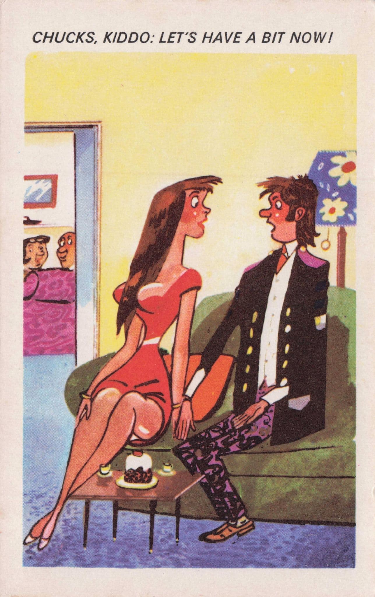 Man In Wild Fancy Dress 1970s House Party Costume Comic Postcard