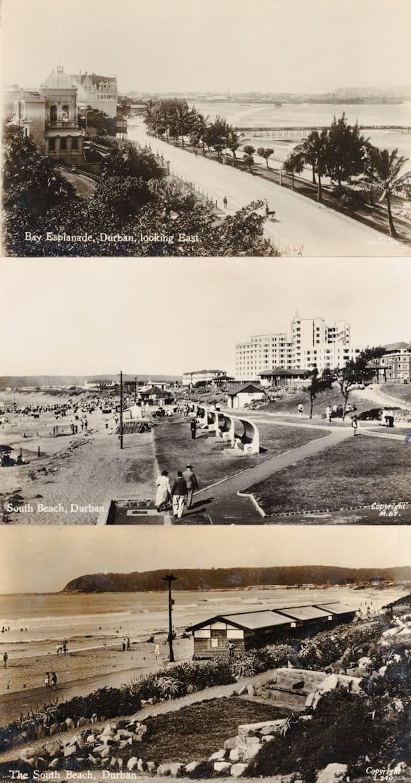 Man Reading Book At South Beach Durban South Africa Old Postcard & MORE