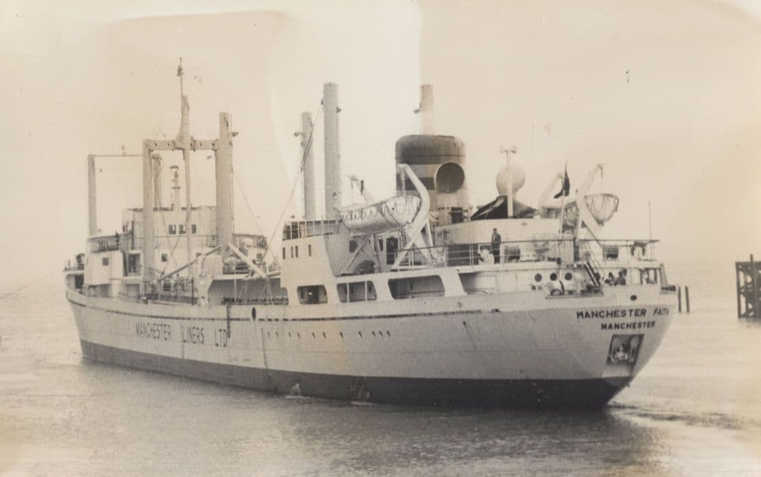 Manchester Faith Shipping Liners Vintage Rare Ship Photo
