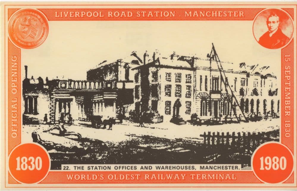 Manchester Station Office & Warehouses Liverpool Road Railway Postcard