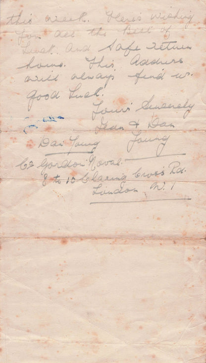 Manchester Theatre Dan Young Manchester Military Comedy Films Hand Signed Letter