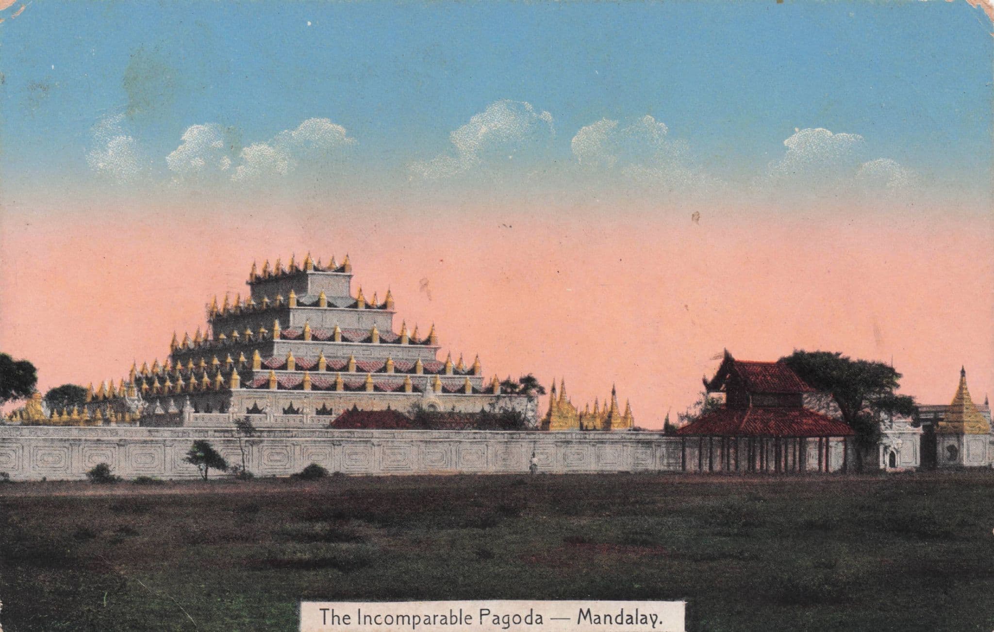 Mandalay Pagoda Burma Antique Postcard