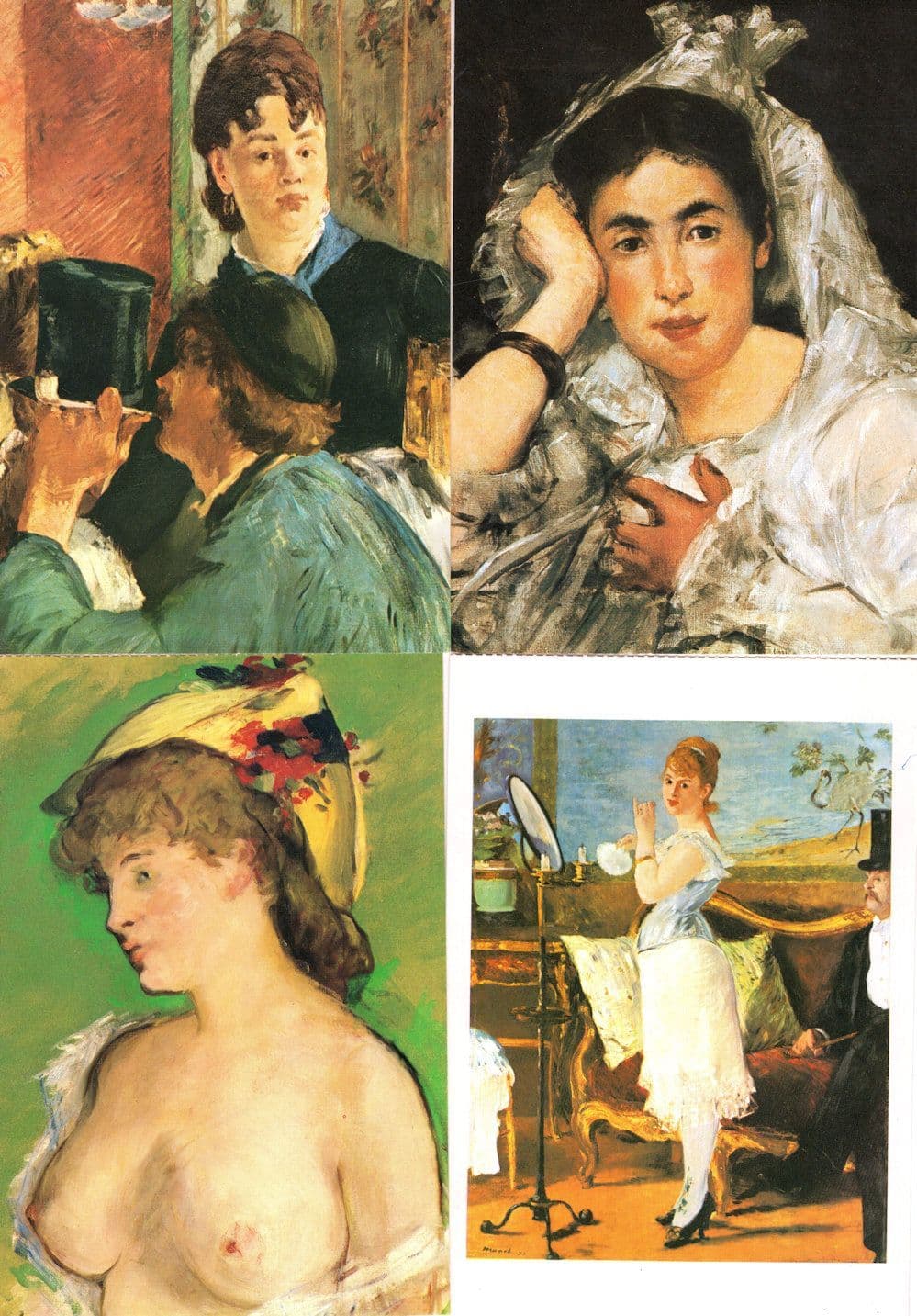 Manet Nana The Waitress Marguerite De Conflans 4x Painting Postcard s