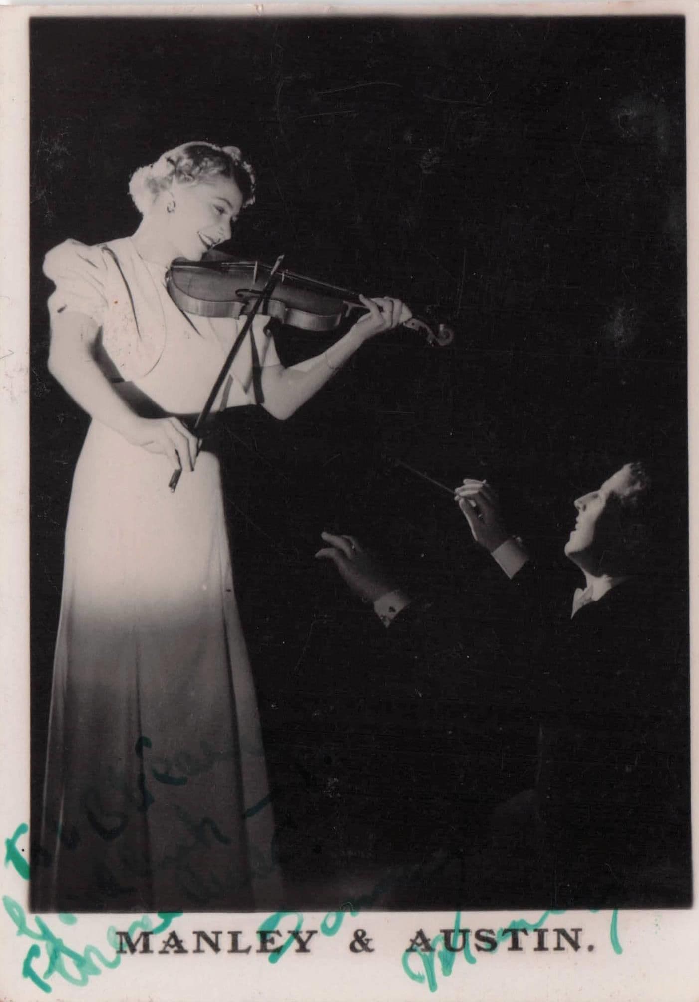 Manley & Austin Violonist Circus Theatre Jack Hylton Hand Signed Photo
