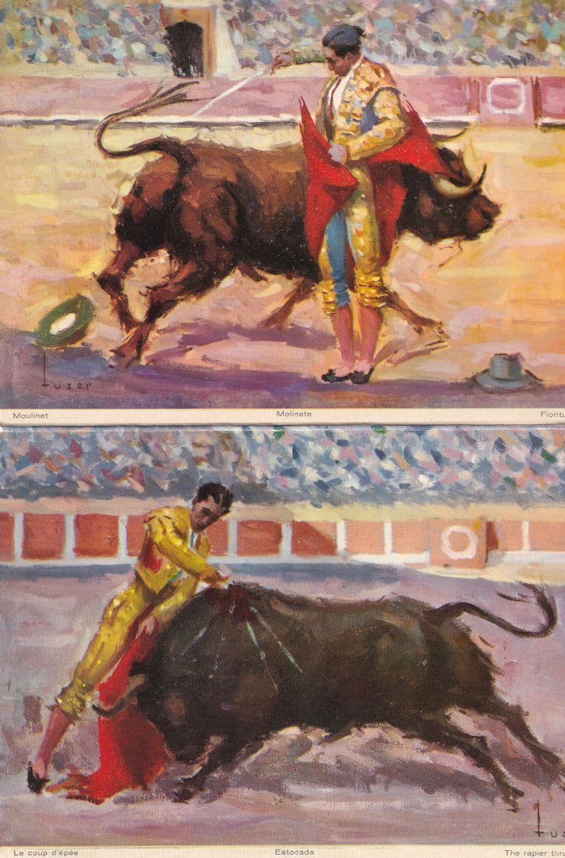 Manolette Great Bullfighter Grand Torero Painting Postcard Book