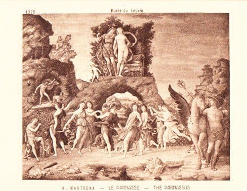 Mantegna Le Parnasse The Parnassus Antique Museum De Louvres Painting Postcard