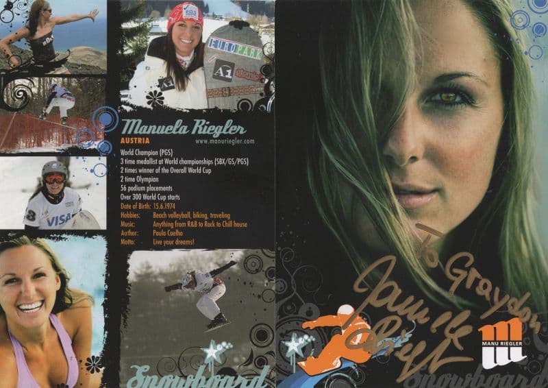 Manuela Riegler Austrian Snowboarder Hand Signed Photo Card