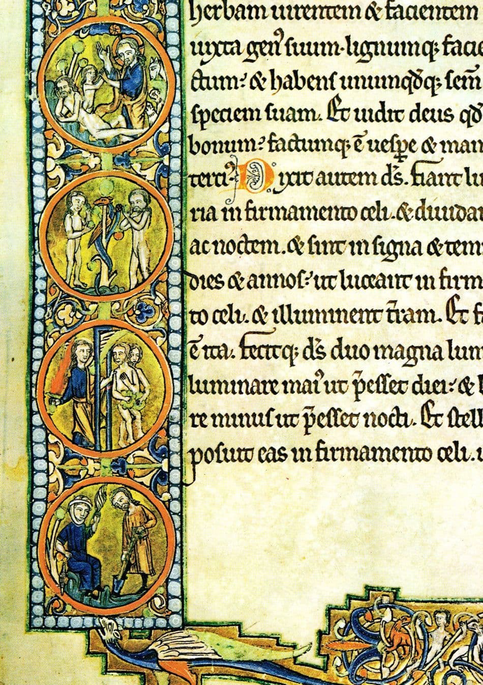 Manuscrits Du Mont Saint Michel Adam & Eve Bible French Postcard
