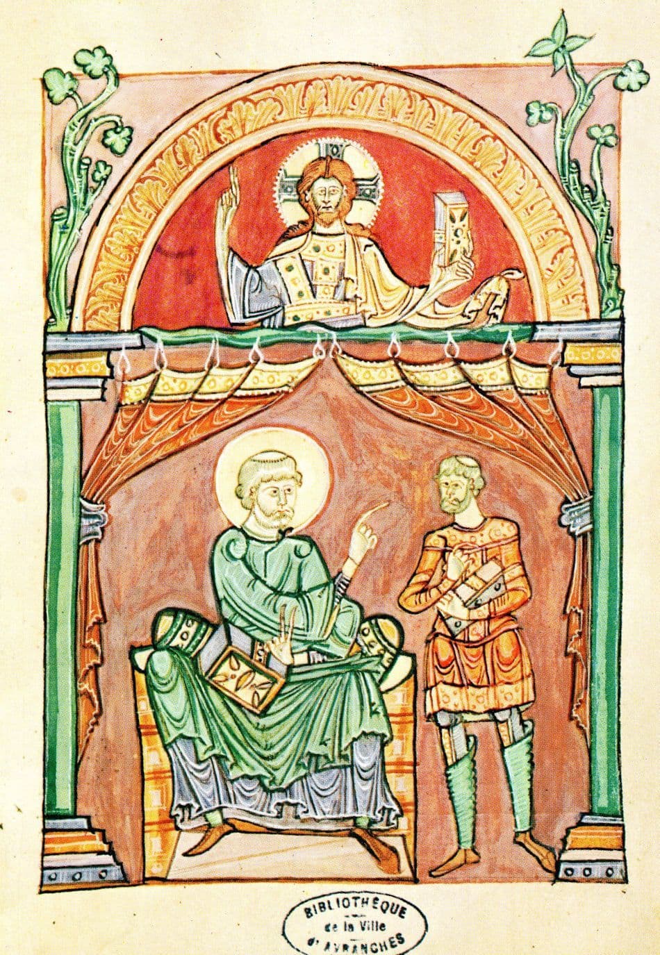 Manuscrits Du Mont Saint Michel Saint Augustin Avec Felicianus Postcard