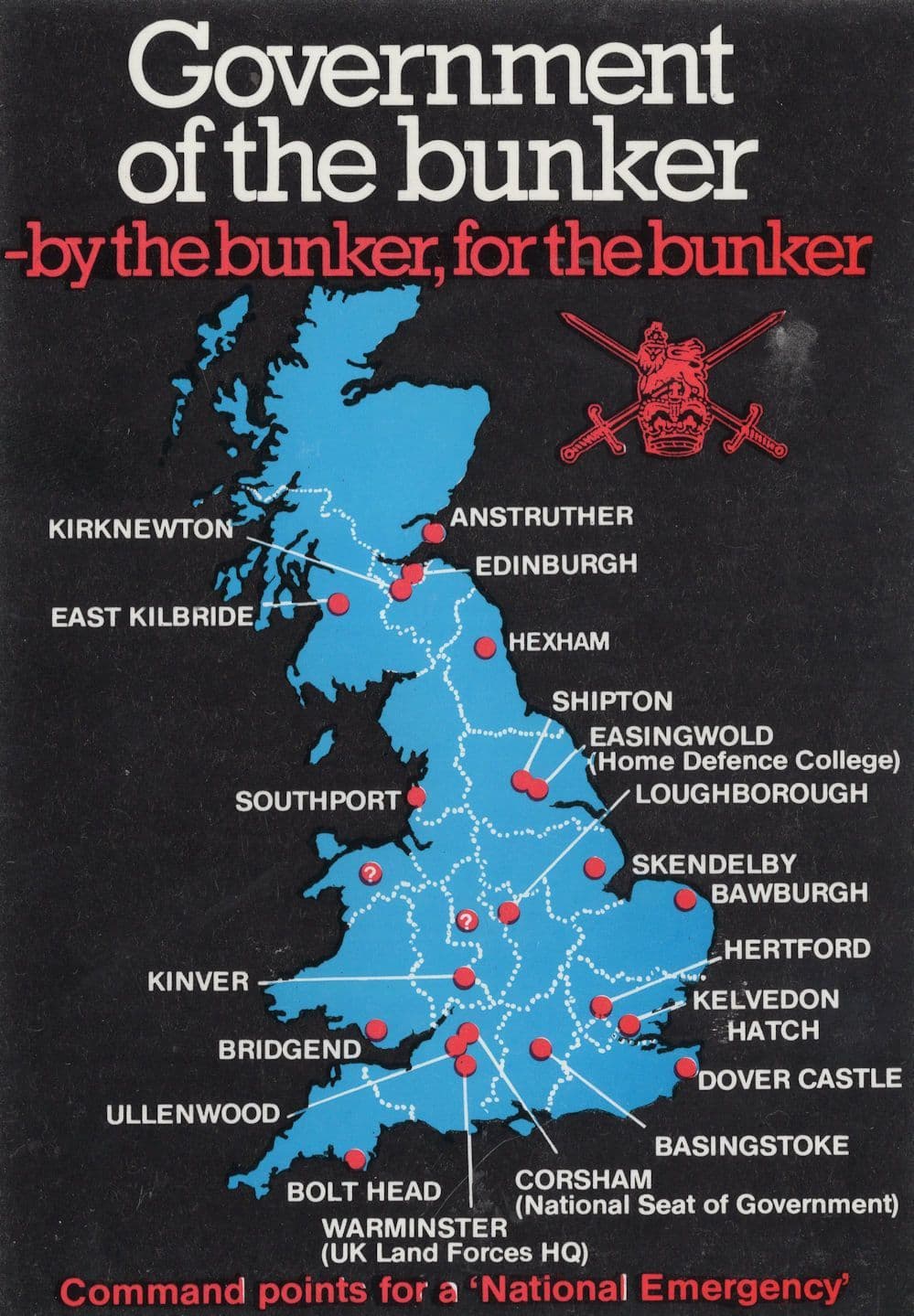 Map Of National Emergency Command Points Bunker Postcard
