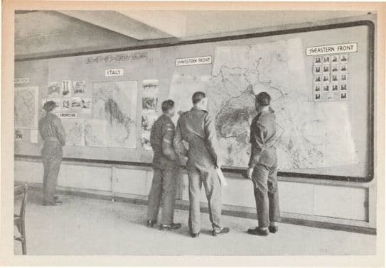 Map Room War Charts Alexander Military WW2 Club Old Rome Italian Postcard