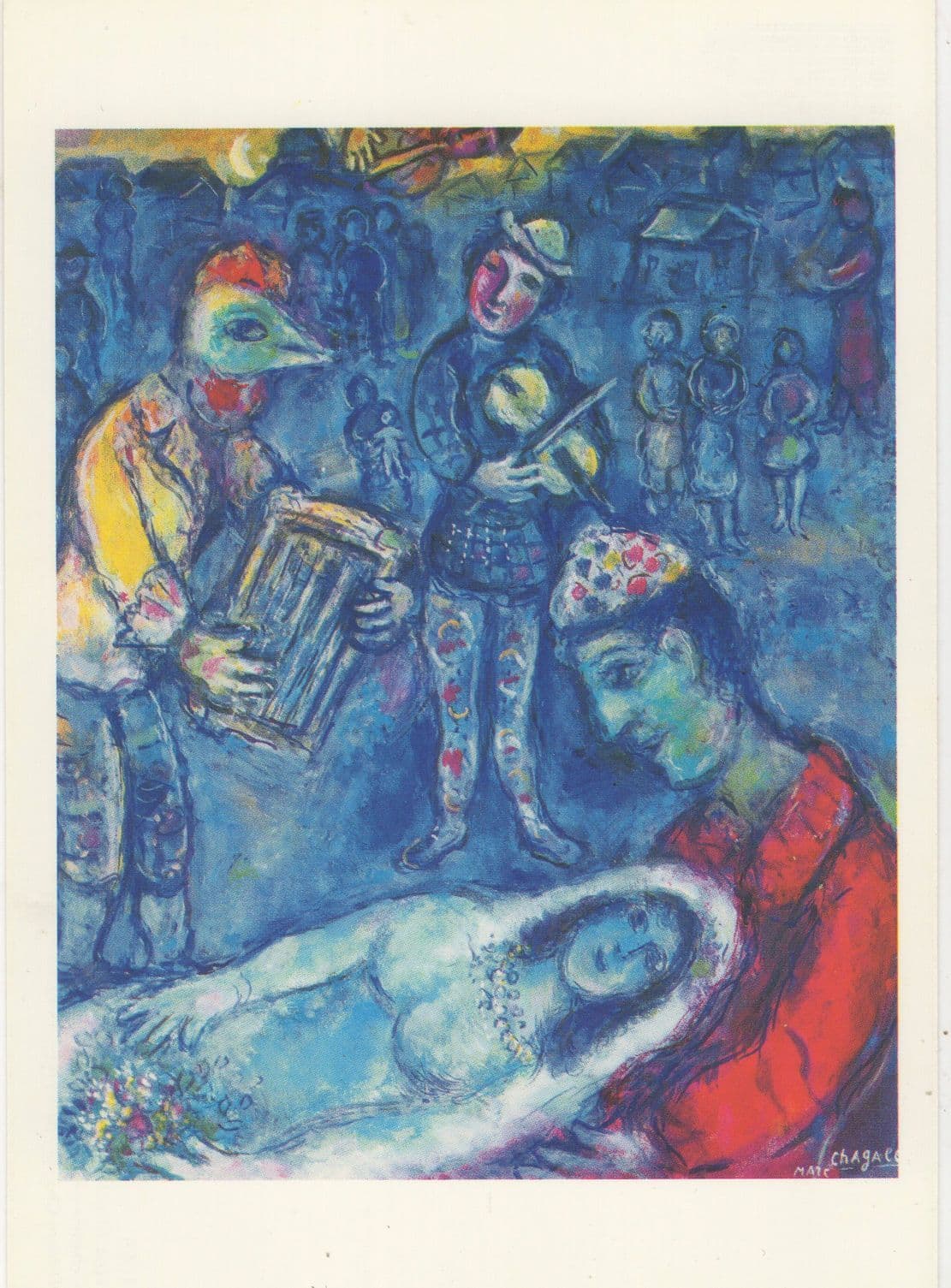 Marc Chagell Les Maries Painting Postcard