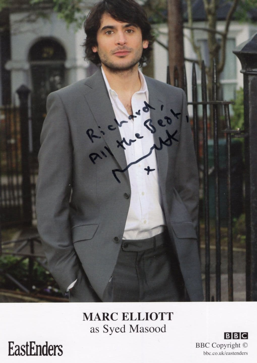 Marc Elliott as Syed Masood Eastenders Hand Signed Cast Card Photo