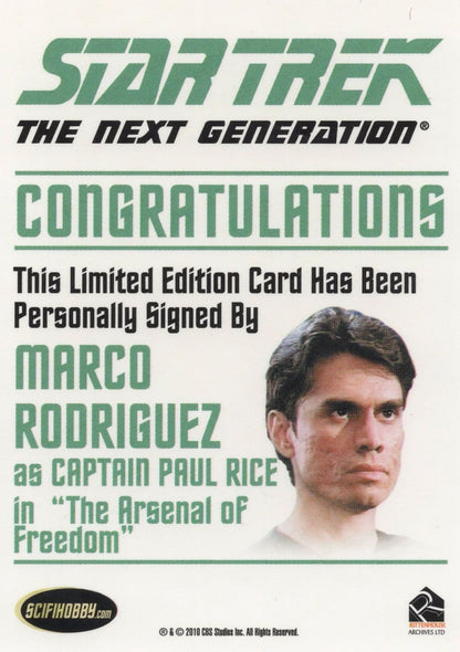 Marco Rodriguez as Captain Paul Rice Star Trek Autograph Signed Card