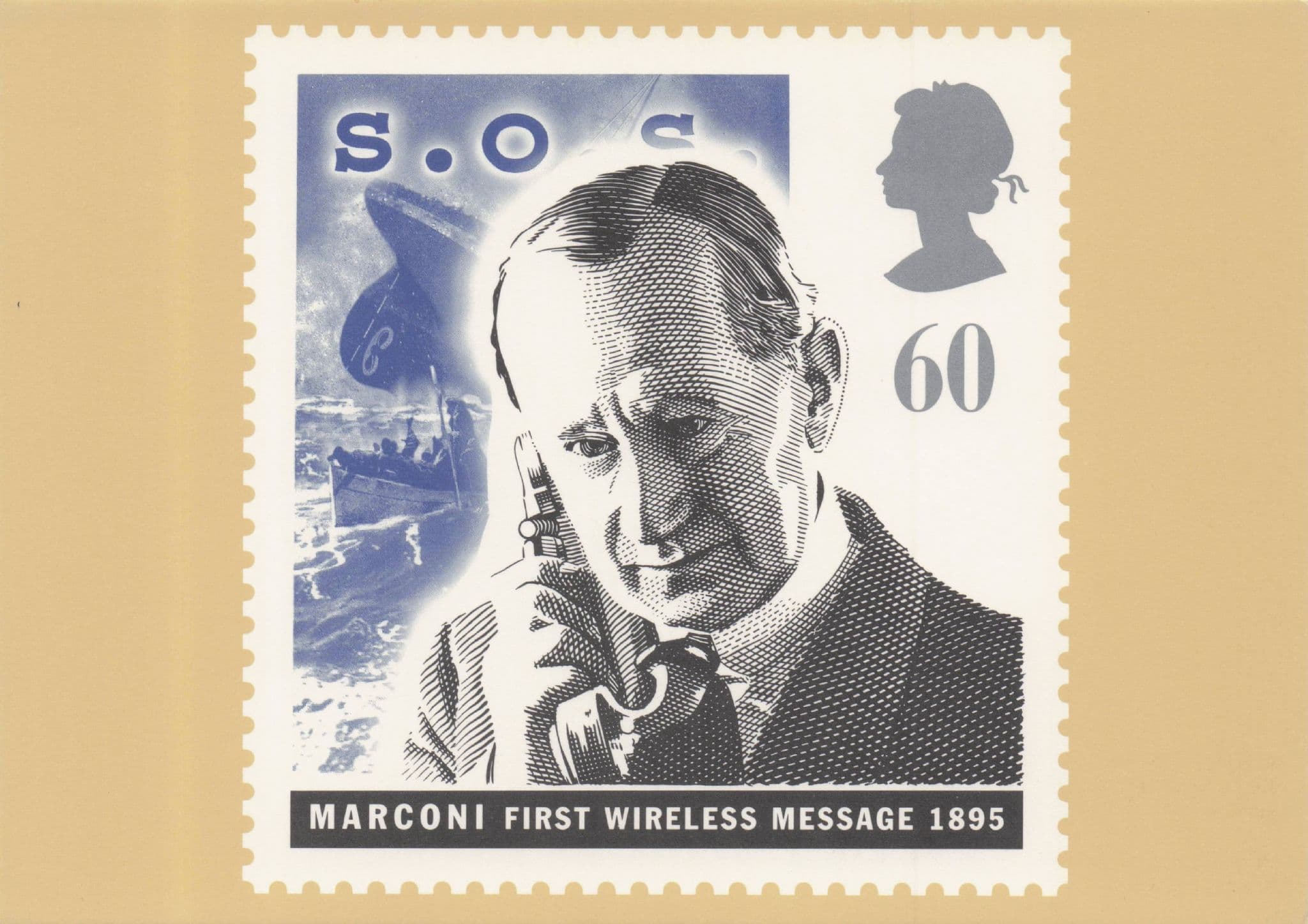 Marconi 1st Victorian 1800s Wireless Radio Message Portrait Postcard