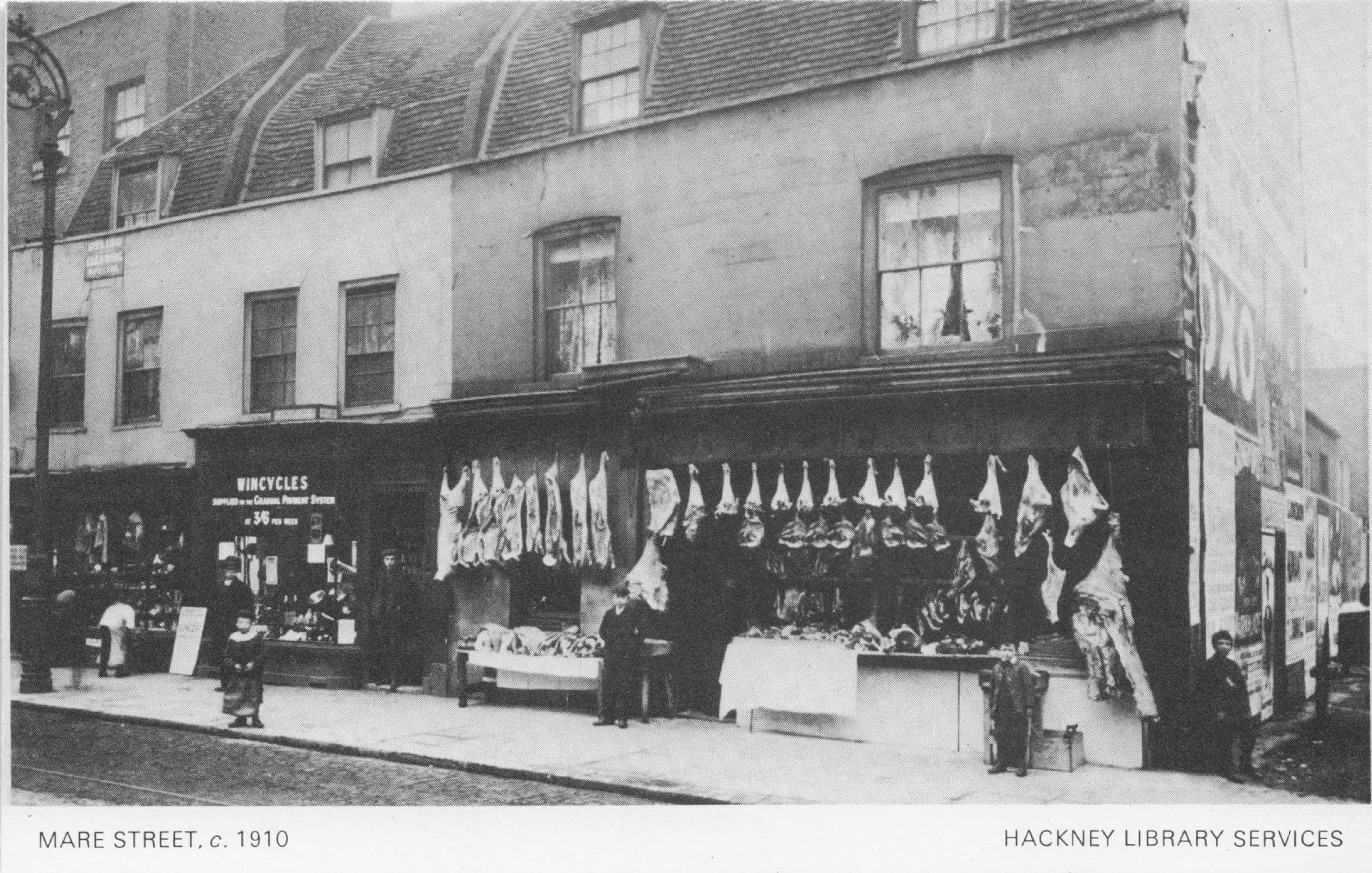 Mare Street Butchers in 1910 Hackney London Rare Photo Postcard