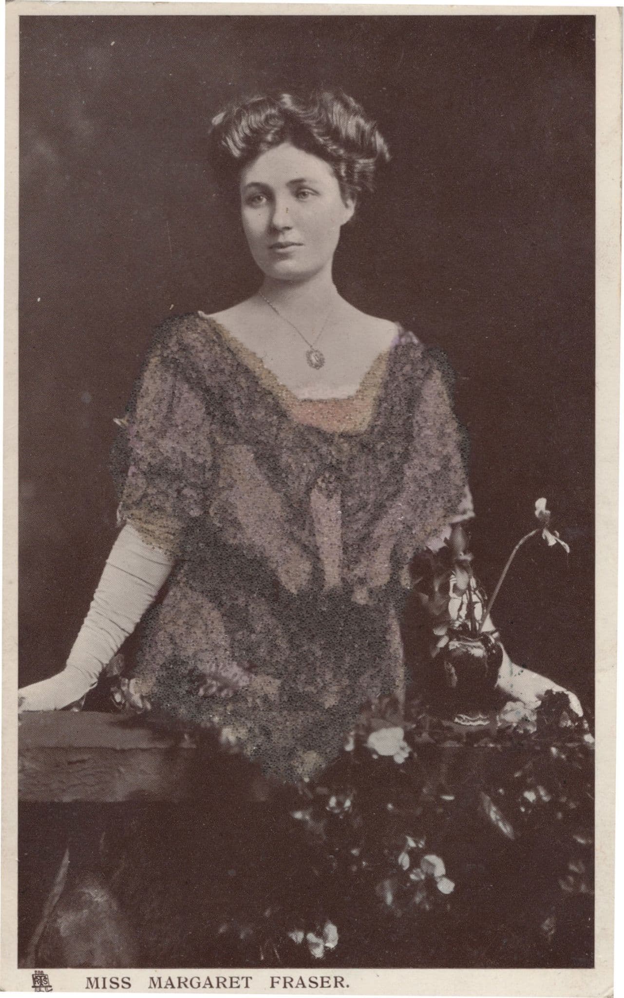 Margaret Fraser In Real Glitter Sparkle Dress Old Postcard