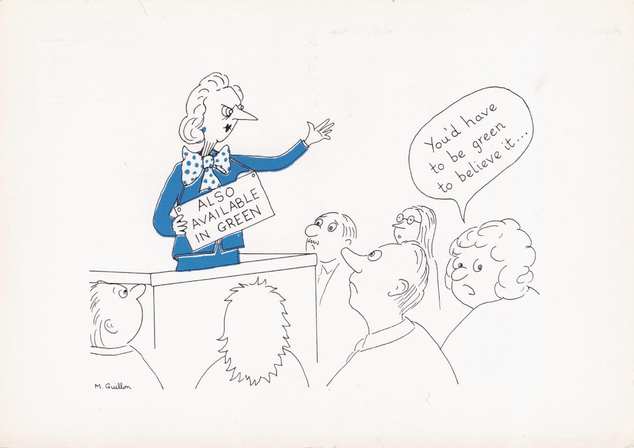 Margaret Thatcher Also Available In Green Art Illustrator Political Comic Postcard