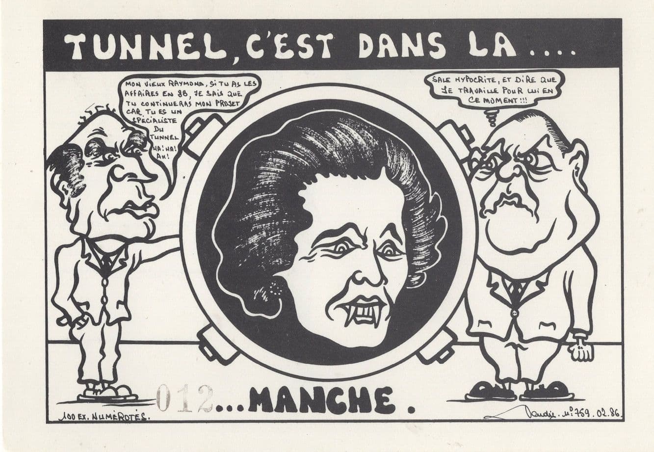 Margaret Thatcher as Vampire Conservative Party French Postcard