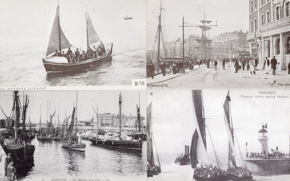 Margate Yachts Boat Harbour Transport 4x Postcard s