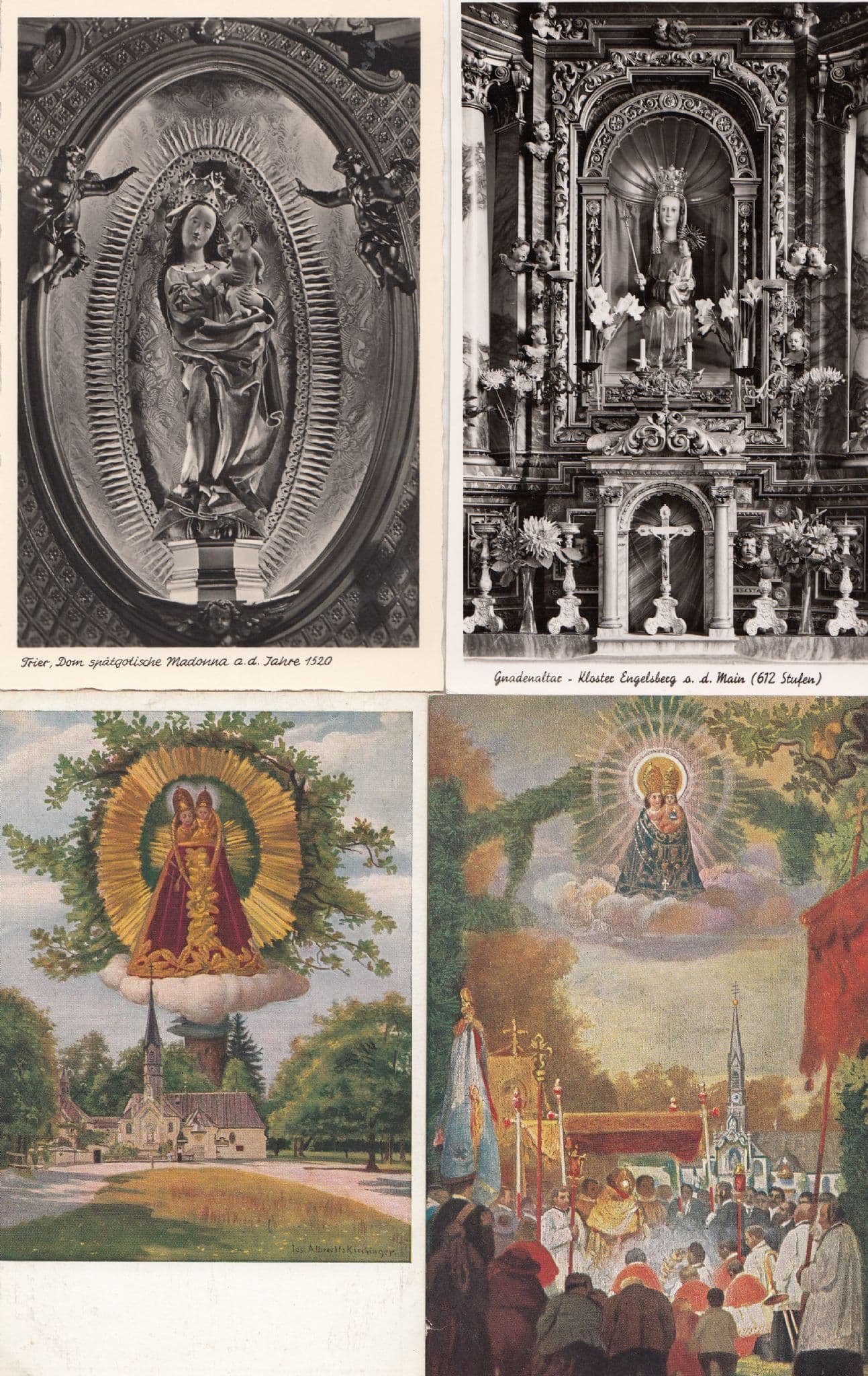 Maria Eich Gnadenkapelle Liebe Frau Madonna 4x German Religious Postcard s