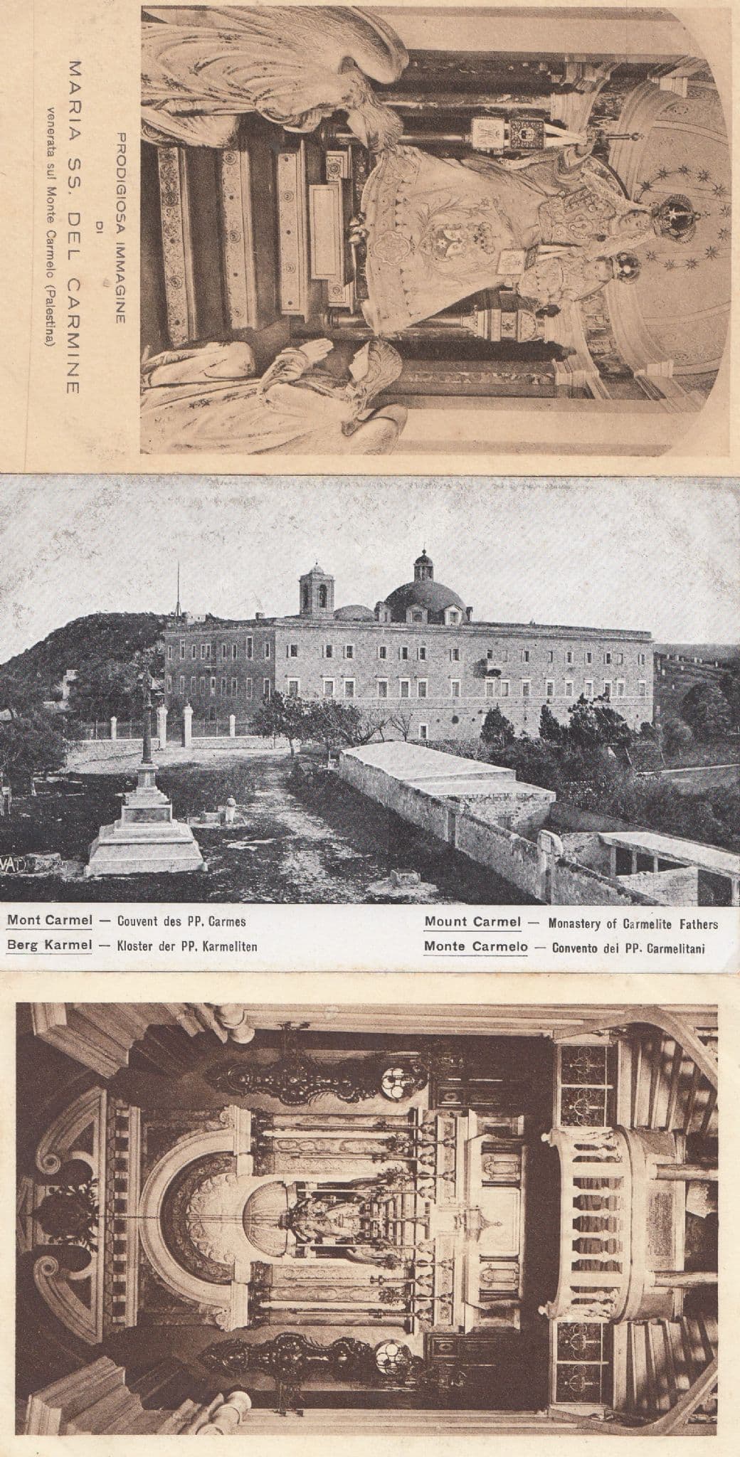 Maria SS Del Carmine Monte Carmelo Palestina 3x Postcard s