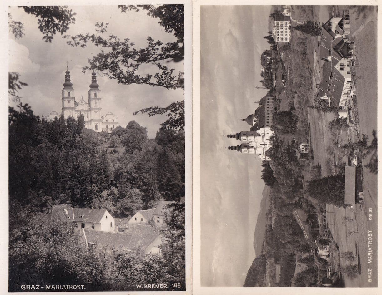 Mariatrost Gras Austria 2x Real Photo Postcard s