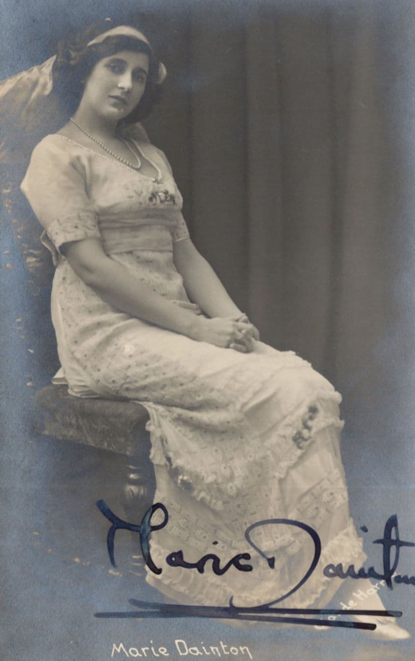 Marie Dainton Edwardian Actress Very Early Hand Signed Postcard