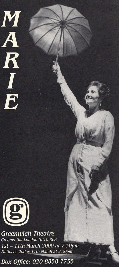 Marie Lloyd Musical Elizabeth Mansfield Hand Signed & Message Theatre Flyer