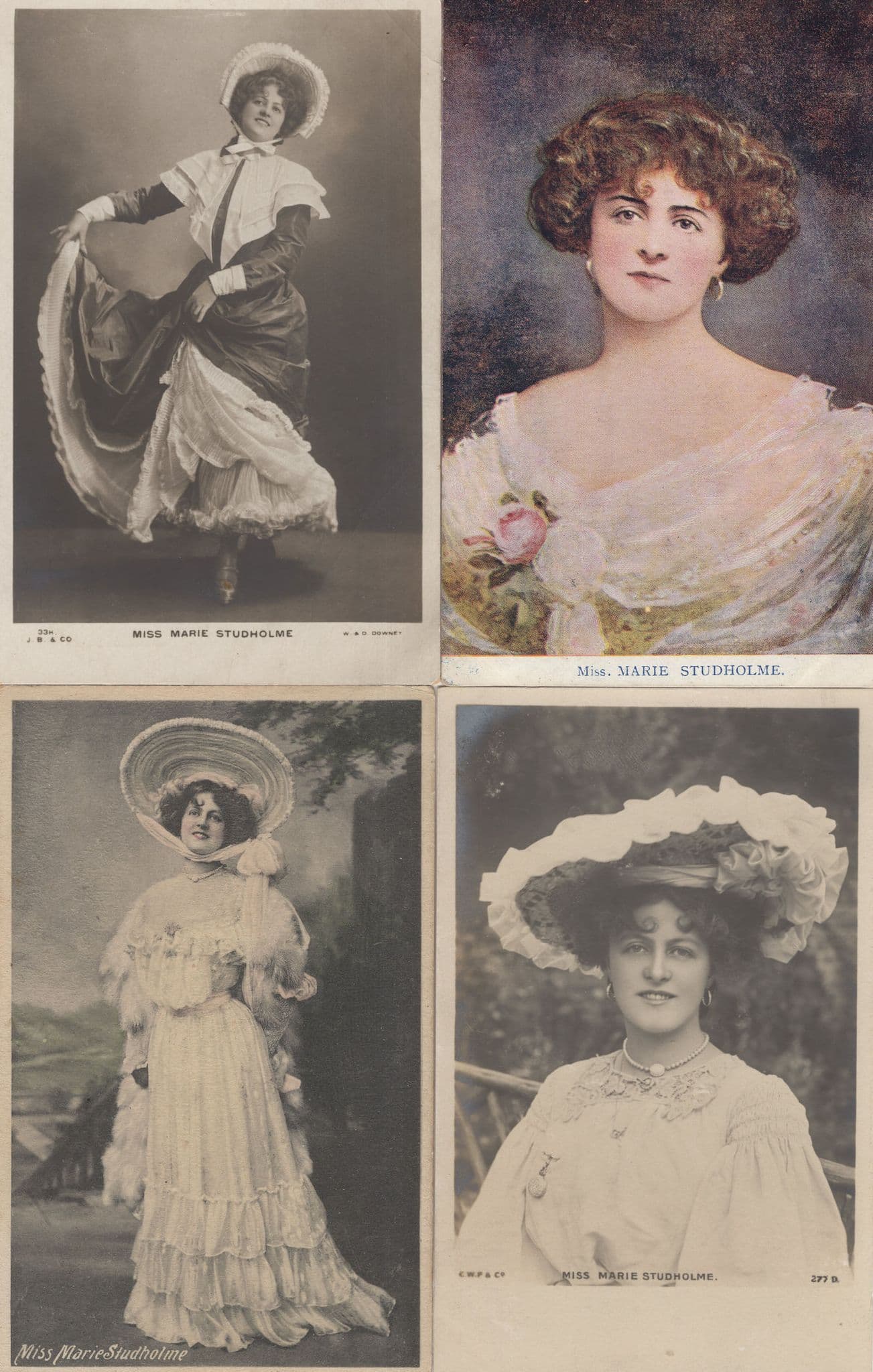 Marie Studholme Can Can Dance 4x Old Postcard s