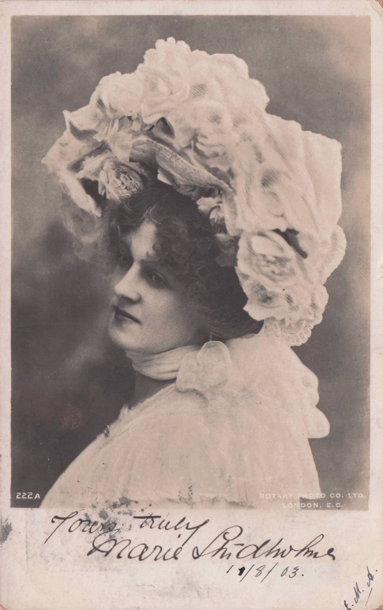 Marie Studholme Theatre Actress 1903 Hand Signed Photo Postcard