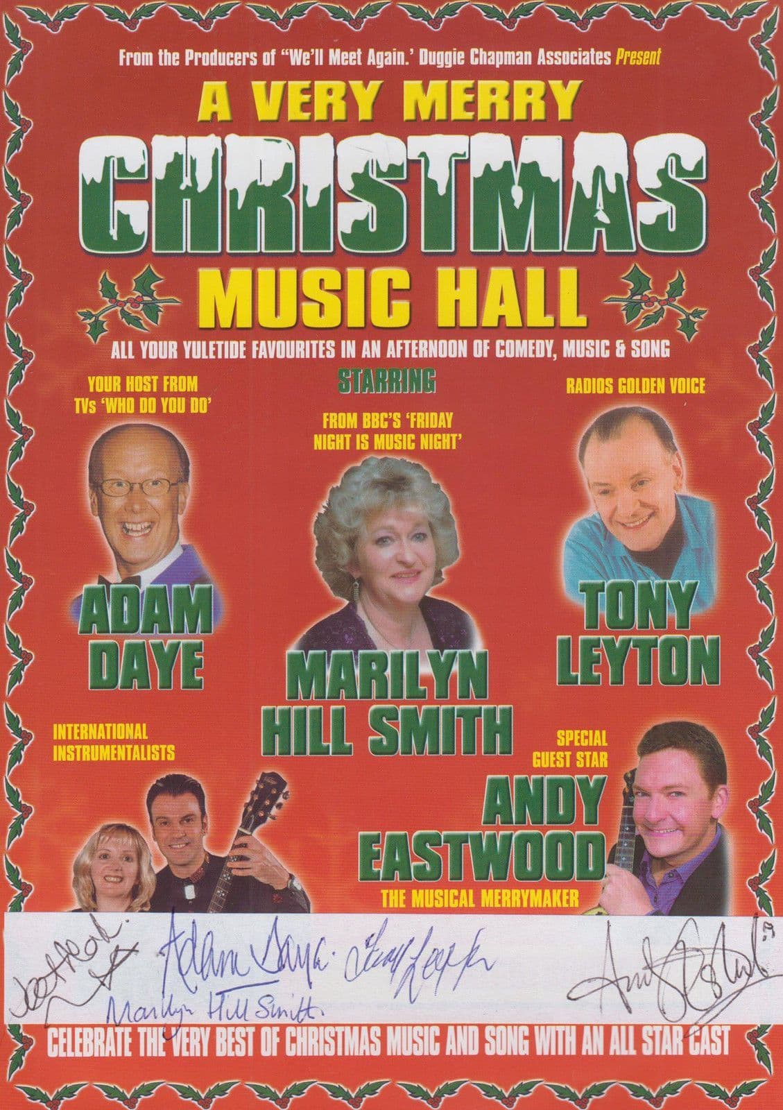 Marilyn Hill Smith Tony Leyton BBC Radio Adam Daye Hand Signed Theatre Flyer