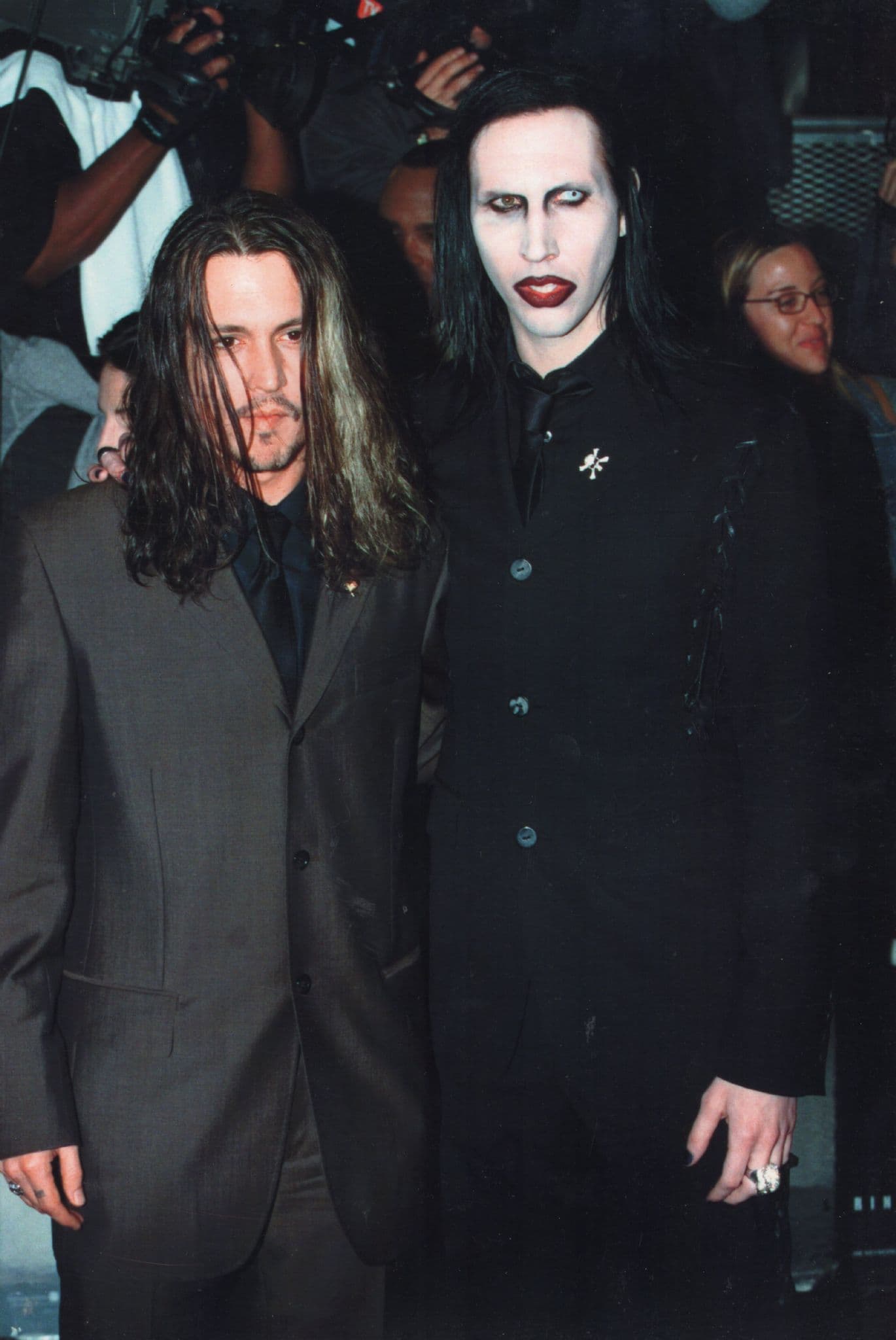 Marilyn Manson Johnny Depp at Hollywood Theatre 10x8 French Press Photo