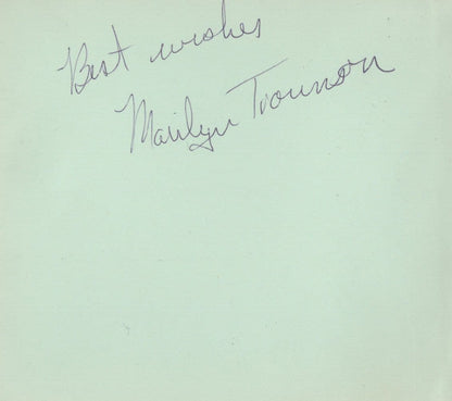 Marilyn Marny Trounson Ballet Hand Signed Autograph Page