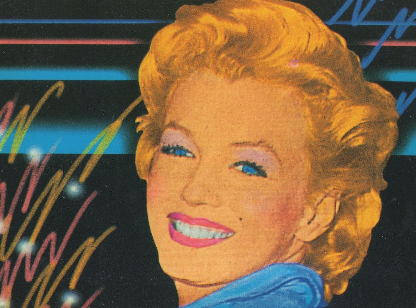 Marilyn Monroe In 1950s Rare Painting Postcard