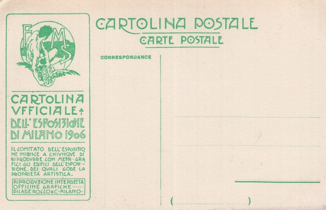 Marina Blanchi Magnani Rondoni Exposizone Milan 1906 Italy Postcard