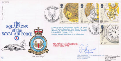 Marine Clocks Timekeepers CCN Burwell Squadrons Of The RAF Hand Signed FDC