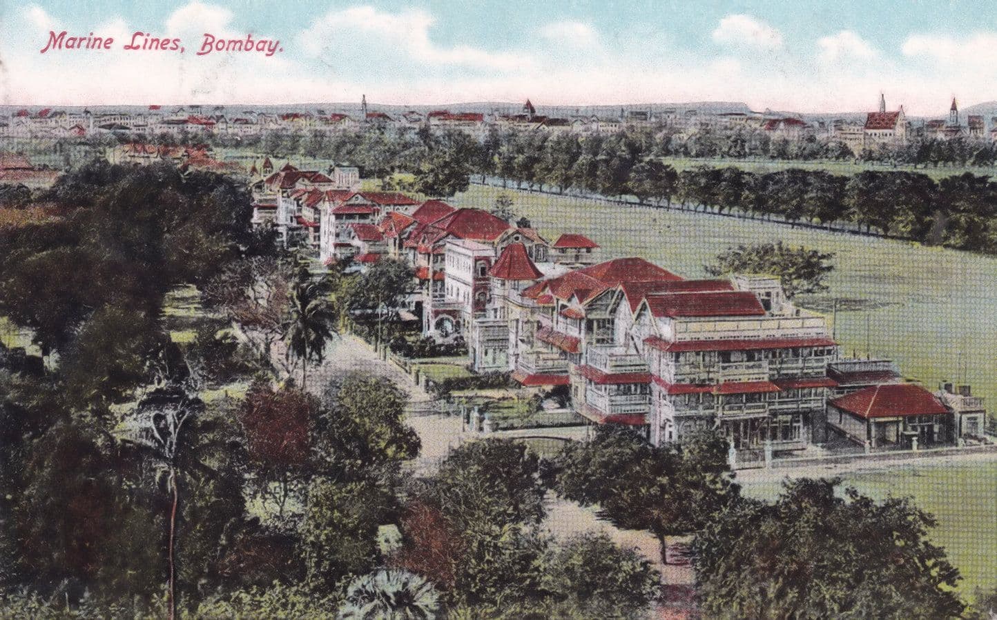 Marine Lines Bombay Old Postcard