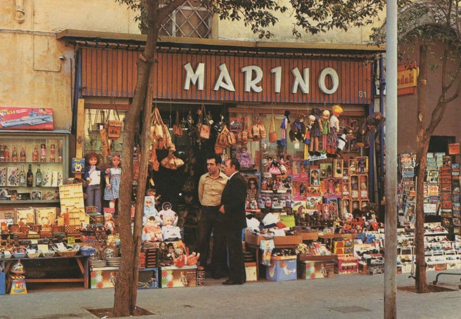 Marino Bazar Sorrento Italy Puppets Talking Toy Doll Shop Postcard