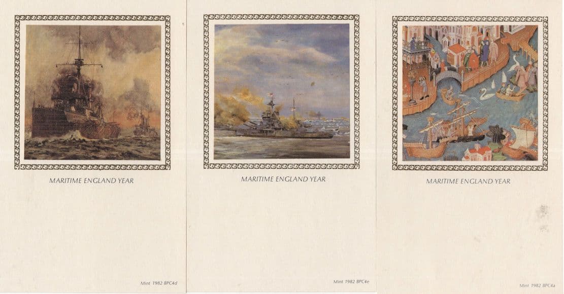Maritime England Year 3x Military Ship Postcard s