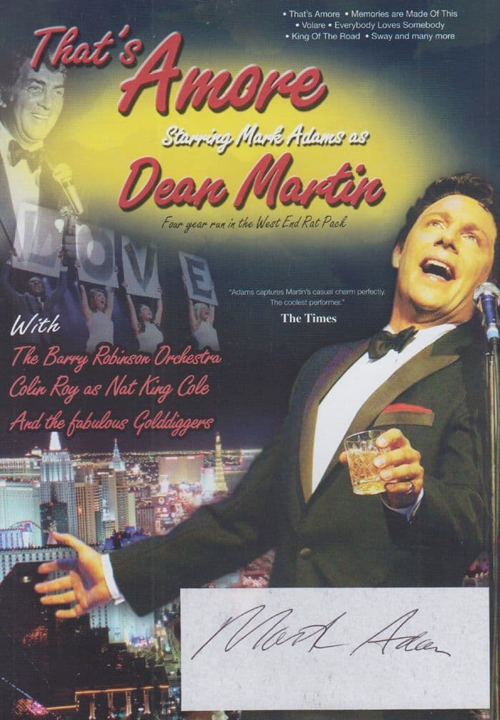 Mark Adams Thats Amore Dean Martin Story Play Drama Hand Signed Theatre Flyer