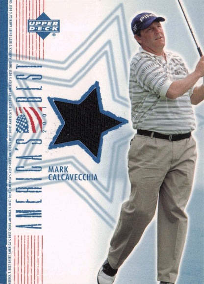 Mark Calcavecchia America's Best 2002 Upper Deck Real Worn Golf Shirt Card