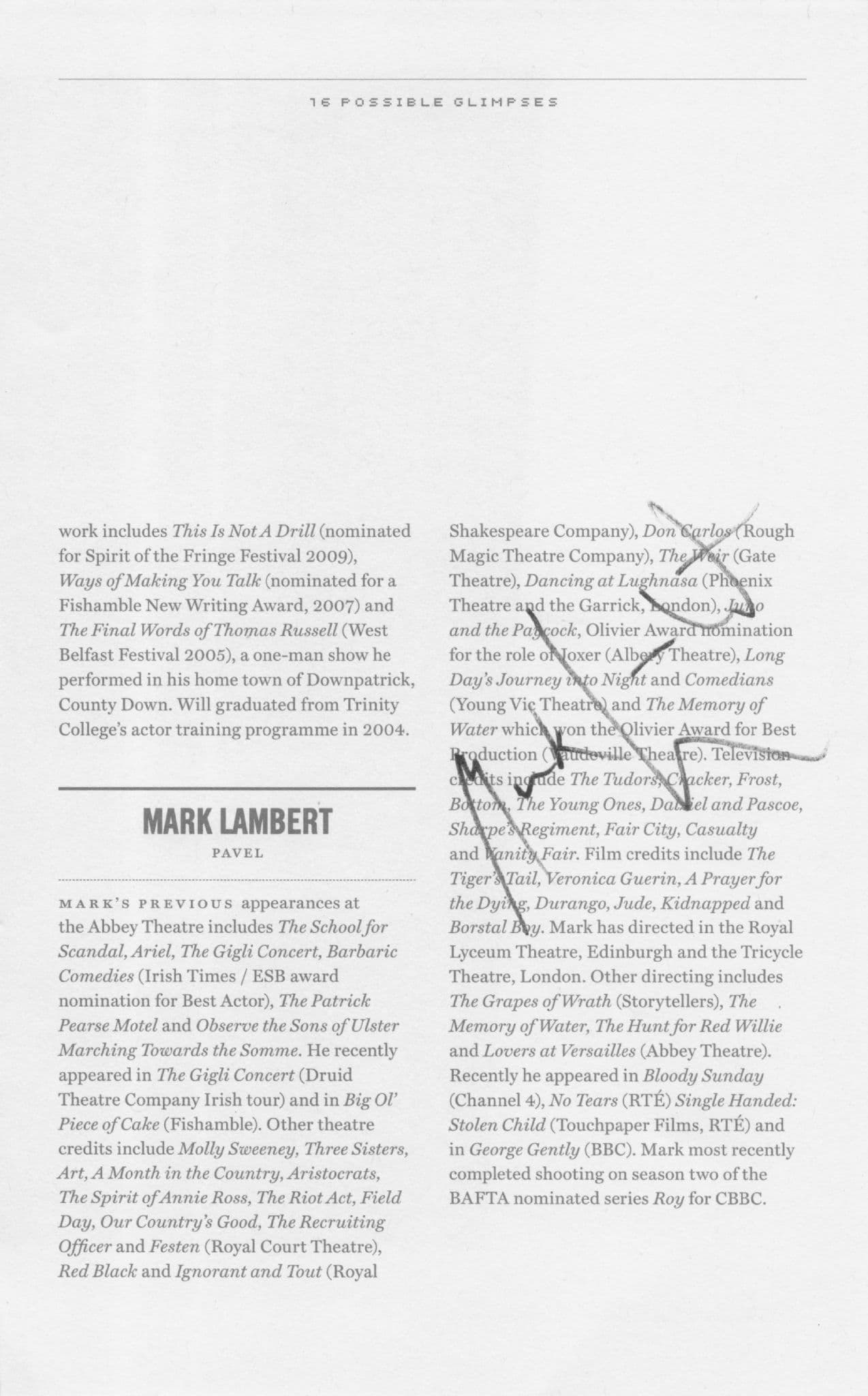Mark Lambert The Mod Squad Partridge Family Hand Signed Theatre Page
