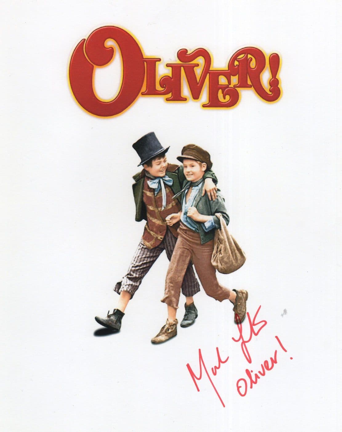 Mark Lester in Oliver Large 10x8 Hand Signed Photo