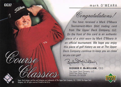 Mark O'Meara Course Classics 2004 Authentic Tournament Upper Deck Golf Shirt Card