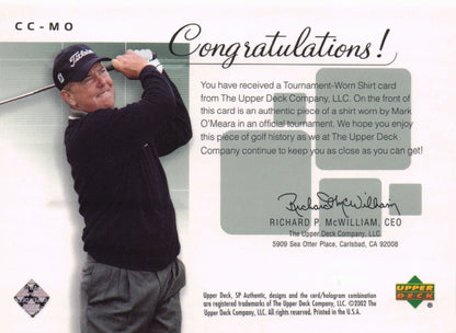 Mark O'Meara Course Classics Upper Deck 2002 Real Relic Golf Shirt Card
