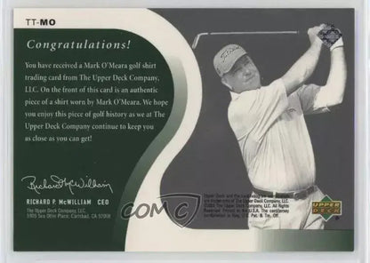 Mark O'Meara Original Worn Shirt Golf Tour Rare Limited Threads Card