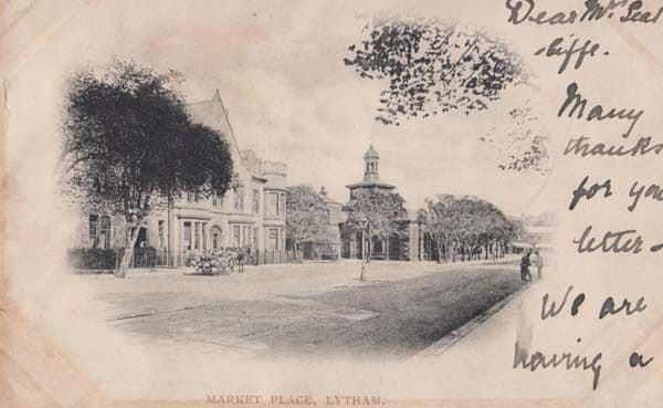 Market Place Lytham Antique 1901 Postcard