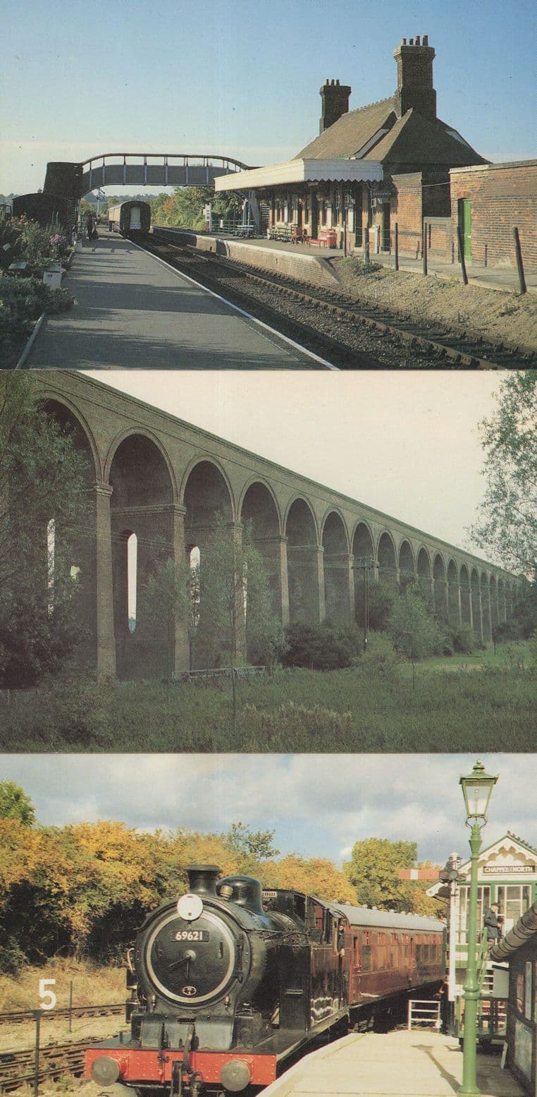 MarksTey Station Chappel Bridge Essex 3x Railway Postcard